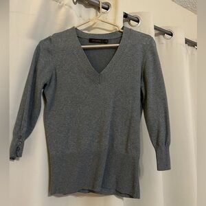 Dark gray The Limited 3/4 sleeve v-neck top